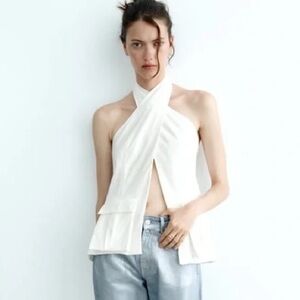 Zara Halter White Top